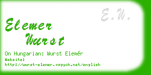 elemer wurst business card